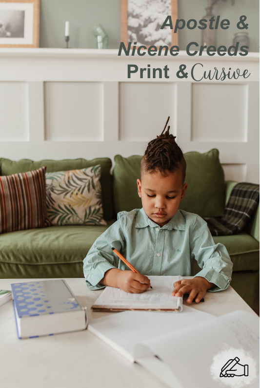 Apostles & Nicene Creeds - English + Latin - Print and Cursive Practice