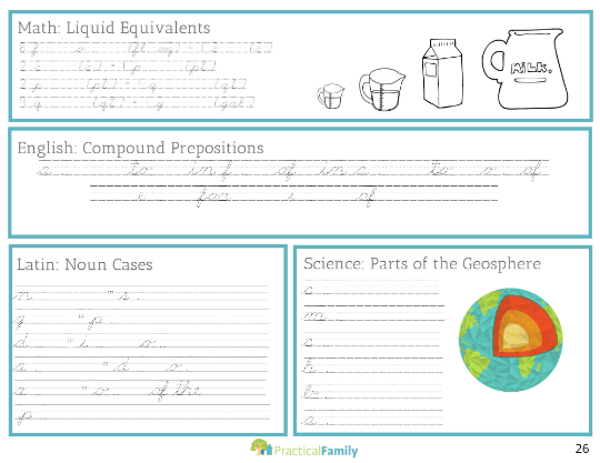 CC Cycle 1 Weekly Sheets CURSIVE