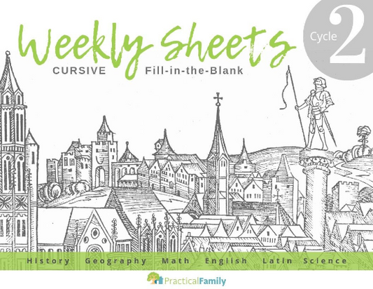 CC Cycle 2 Weekly Sheets CURSIVE