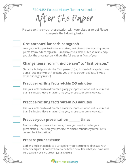 Faces of History Planner - All Cycles