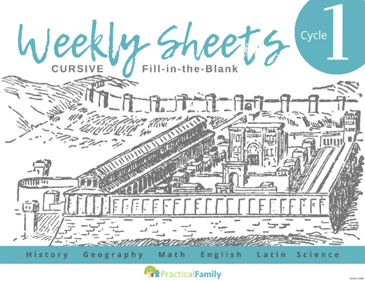 CC Cycle 1 Weekly Sheets CURSIVE