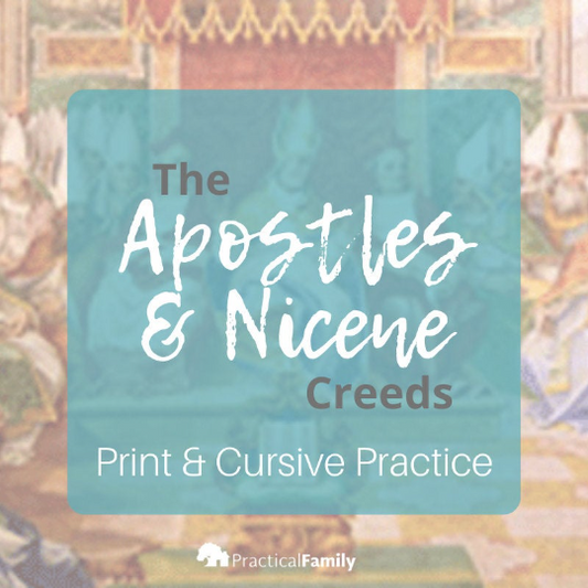 Apostles & Nicene Creeds - English + Latin - Print and Cursive Practice
