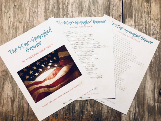 The Star Spangled Banner - handwriting practice